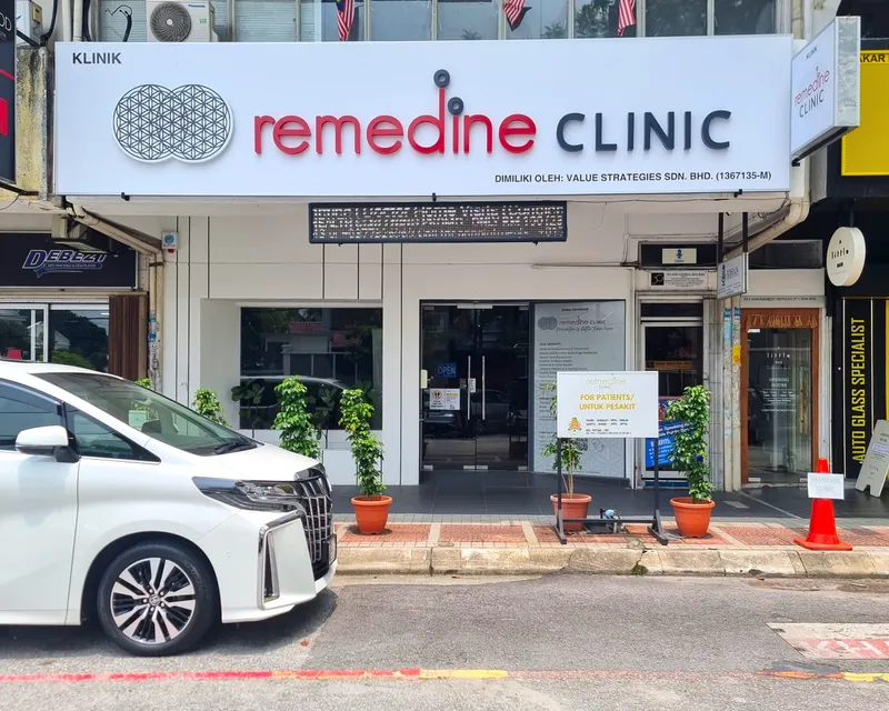 Remedine Clinic TTDI storefront on Persiaran Zaaba in daylight